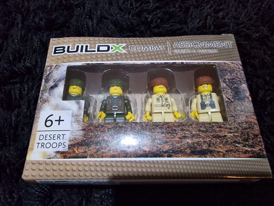Buildx 4 Figure Set (Like Lego) Combat Desert Troops Durham Diecast